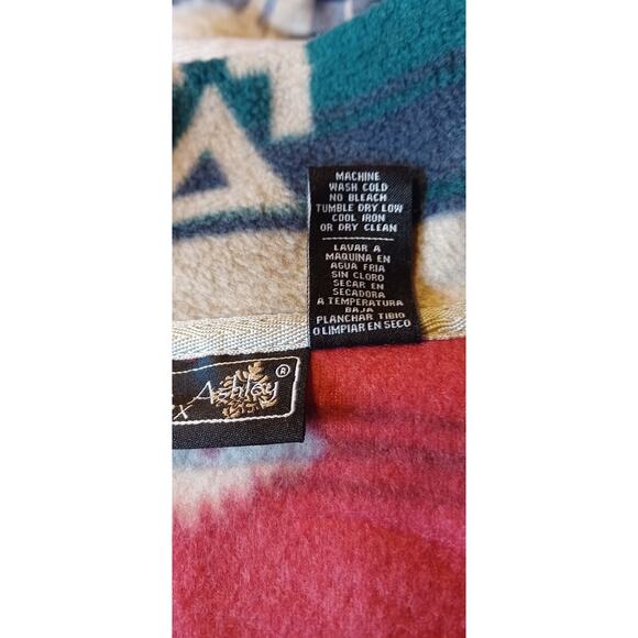 Vintage Jane Ashley Fleece Jacket Women's 2X Plus Size Gray Red Tribal Western - Picture 8 of 8